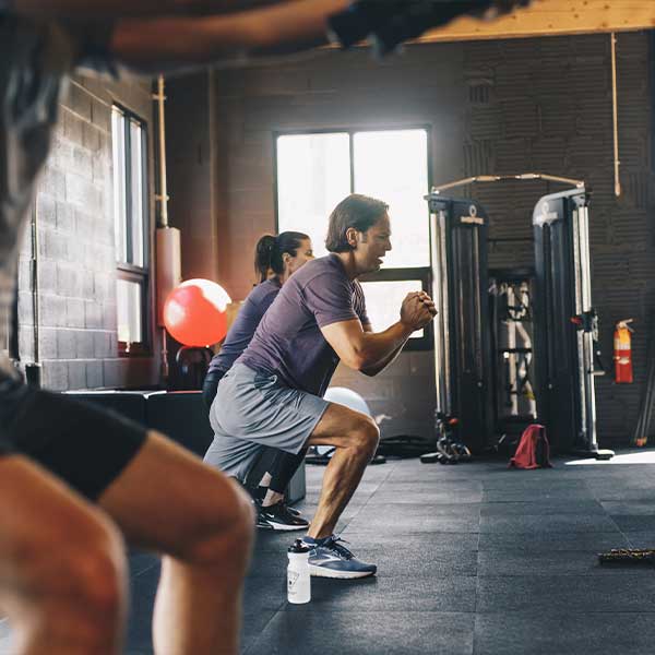 Mixed group fitness training in our gym